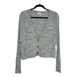 WE THE FREE Free People Waffle Knit gray cardigan size XS
